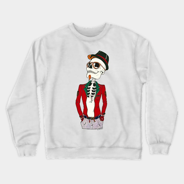 Hipster Skeleton. Crewneck Sweatshirt by LuDreams